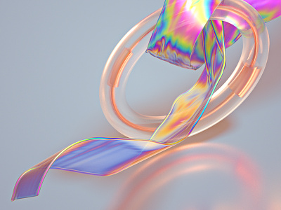 Translucent Irisdecent #03 cold hologram ice iridescent machineast rainbow ring torus translucent