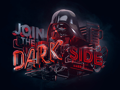Join The Dark Side 3d c4d cinema4d dark side darthvader machineast octane star wars typography vader