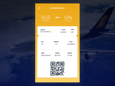 #daily UI - Boarding Pass boarding pass flight ticket travel ui ux