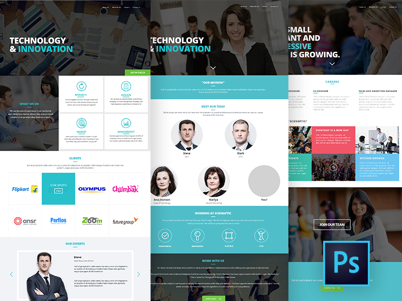 Corporate Website Design - Free PSD corporate .psd technology ux ui website psd