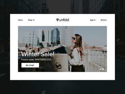 Unfold - Homepage Concept fashion minimal shop store web website