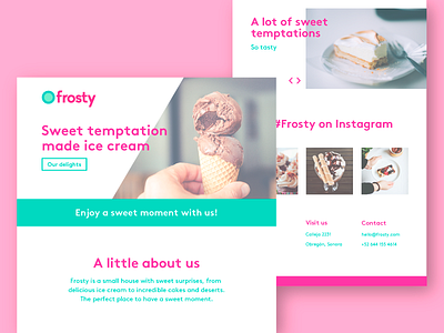 Frosty Website clean ice cream minimal sweet web website