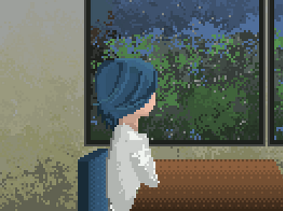 Indie game "M. Butterfly" Scene #4 illustration pixel pixel art