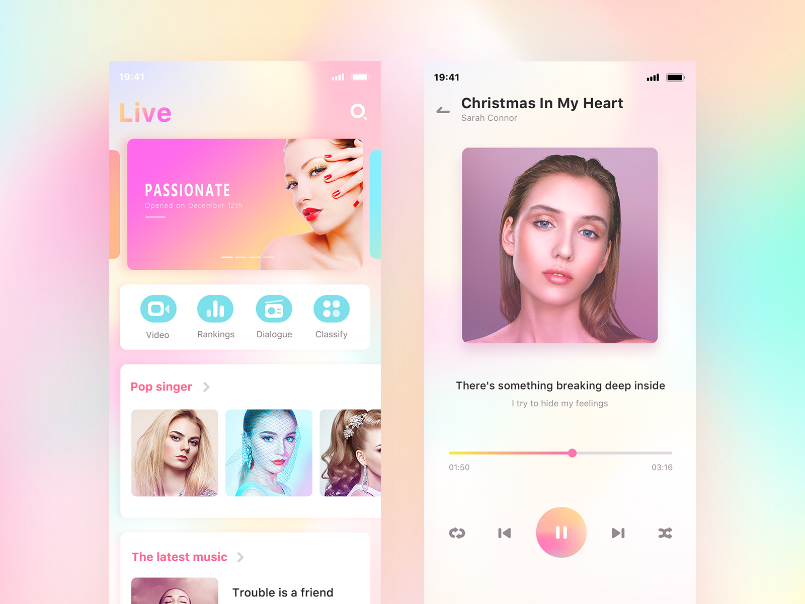 Music video live concept design design icon ui ux