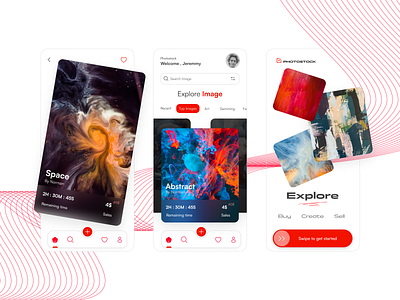 photostock app app branding color cool design future graphic design illustration image logo neo nft photo red stock typography ui ux vector web design