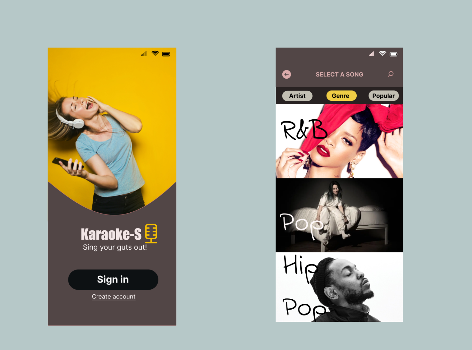 Karaoke Mobile App UI Design by Allahya Kwada on Dribbble