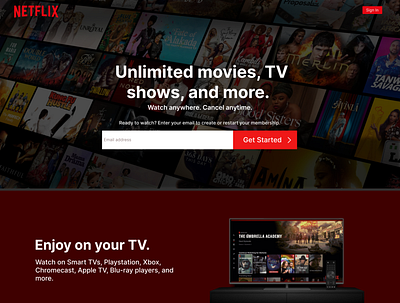 Netflix's Landing Page Redesign design figma graphic design ui ux