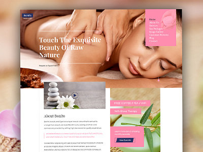 Beauty Saloon & Spa Web Template app beauty branding creative design facial flat homepage makeup portfolio saloon shop spa spa and beauty ui ux web website website design woman