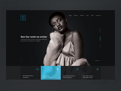 Nuvo business creative design digital hero homepage landing layout product template typography ui ux web website