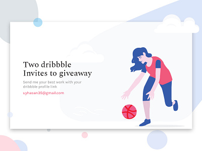2x Dribbble Invites 2 invites draft dribbble giveaway illustraion invitation invite invites isometric player