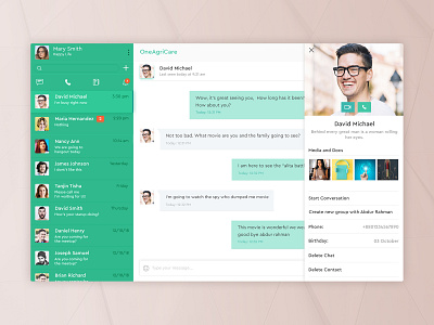 Desktop Chat Application app application branding chat chat application conversation desktop desktop chat app desktop mail flat illustration interface messaging messenger notification profile sms ui ux web