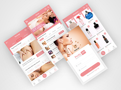 Pretty Spa app beauty cute design fitness flat graphic illustration ios minimal mobile simple spa ui ux