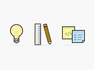 About Me Icons design icon illustration it lightbulb note pencil post ruler think