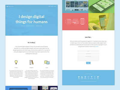 Redesigned my website! Woohoo! colourful design digital icons one page portfolio responsive website