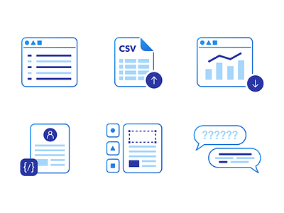 Vero Newsletters Icons b2b branding csv data email export graphic design icon illustration logs marketing newsletter personalization reports saas support