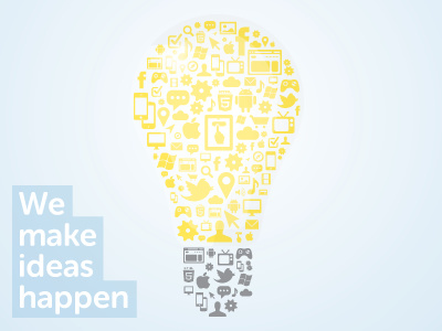 We make ideas happen bulb graphics icons illustration lightbulb vector