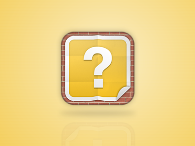 Movie Poster Quiz iOS Icon app application brick icon ios iphone mark poster question