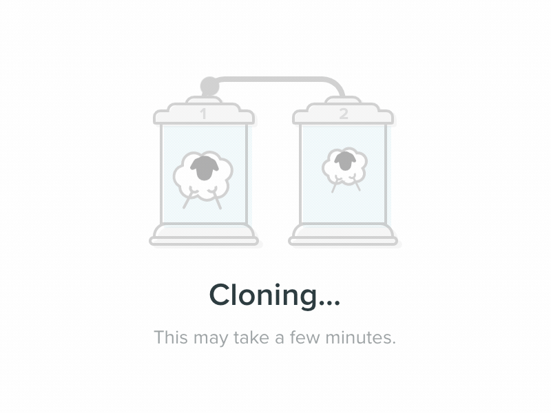 Cloning, please wait. 🐑 animation clone cloner duplicate illustration lab loading sheep svg test tube ui waiting web app
