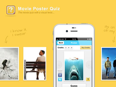 Movie Poster Quiz Landing Page app game handwriting icon ios iphone landing movie page poster quiz trivia