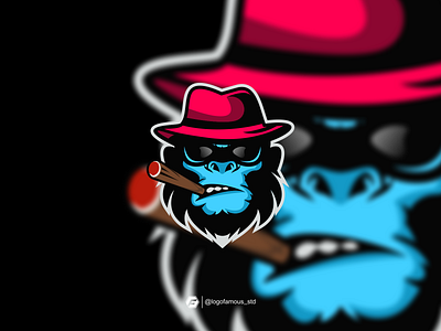 Monkey Bos Logo Design Idea animal animation bos branding cool design esport face graphic design logo logofamous std monkey smoke vector