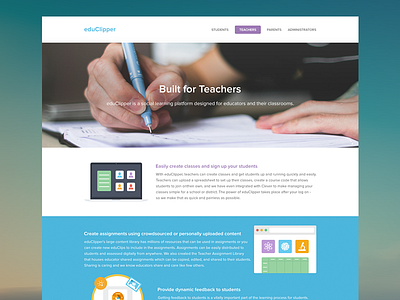 Teachers Page clean client education features learning teachers ui ux webdesign