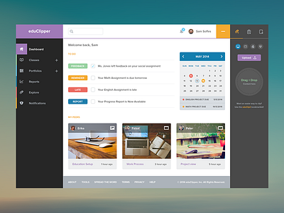 Student Dashboard clean client dashboard education learning student ui ux