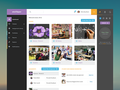 Teacher Dashboard clean client dashboard education teacher ui ux