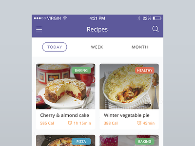 Recipes app clean mobile recipes ui ux