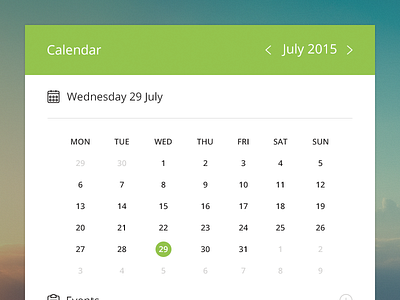 Calendar calendar clean ui ux widget