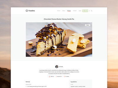 Recipe Page clean foodies recipe ui