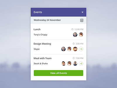 Events clean events ui widget