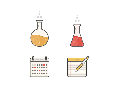 Illustrations clean icons illustrations science