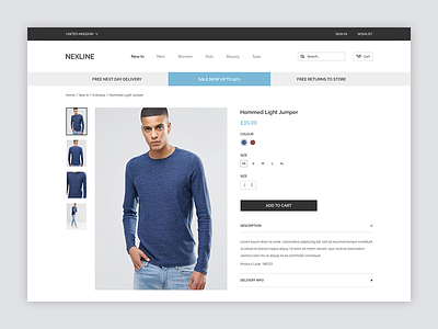 Product Page clean ecommerce page product ui website