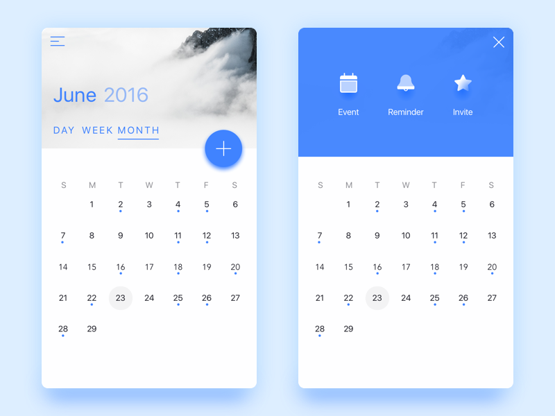 Minimalist calendar by K11 on Dribbble