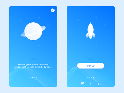 Guide page blue design earth satellite ue ui ux