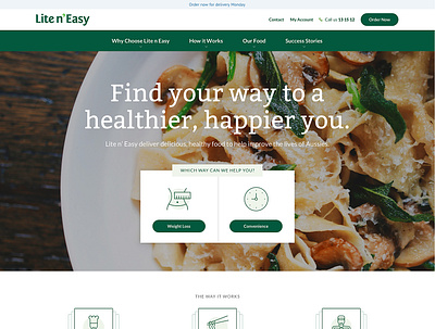 Lite n' Easy food meal delivery web design weight loss