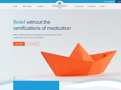 Website concept for depression treatment