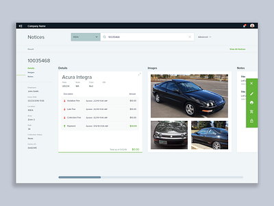 UI Concept for Parking Management Notice Search