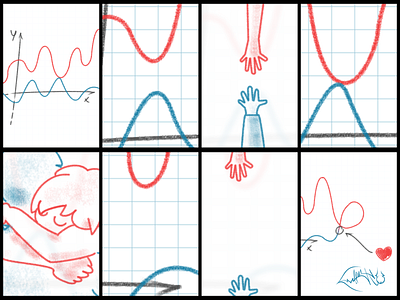 Beyond The Cartesian Axes gimp illustration love math