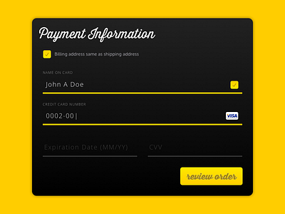 Daily UI #002: Credit Card Checkout daily ui dailyui dailyui002 ui ui design