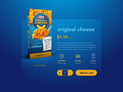 Daily UI #012: E-Commerce Shop cheese commerce daily ui dailyui dailyui012 kraft mac n cheese shop ui ui design
