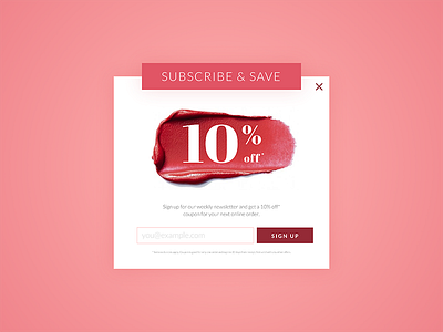 Daily UI #026: Subscribe beauty daily ui dailyui dailyui026 form makeup modal savings subscribe ui ui design