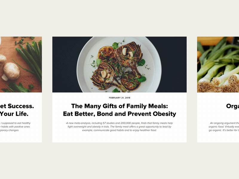 Daily UI #035: Blog Post animation blog blog post daily ui dailyui035 diet expanding food meals ui ui design