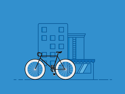 cruising on my fixie / bicycle illustration / bicycle bike branding city fixie graphic identity illustration logo