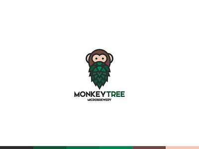 Monkey Tree Microbrewery beer branding brewery graphic icon identity illustration logo monkey