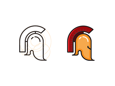 Roman Gladiator Helmet branding classic game gladiator graphic icon identity illustration logo roman rome traditional