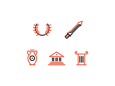 Roman Icons branding game graphic icon icons identity illustration logo rome