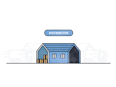 Distributor building distribution icon illustration logo manufacturing truck warehouse wholesale