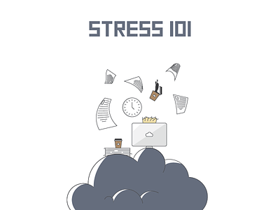 Stress Cloud cloud coffee deadline icon illustration job logo paper stress work