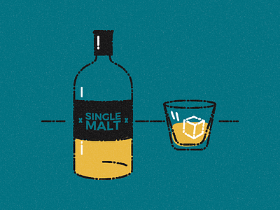 Whiskey Round burbon editorial ice ice cube illustration liquor single malt whiskey